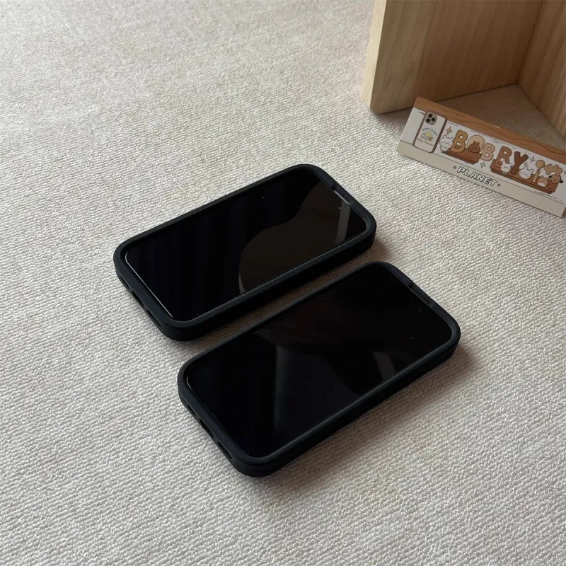 Sopi Silicone Material Black Base Penguin Phone Cases Compatible With IPhone 16/15 Pro Max/Apple 13/14 Pro/Max-2