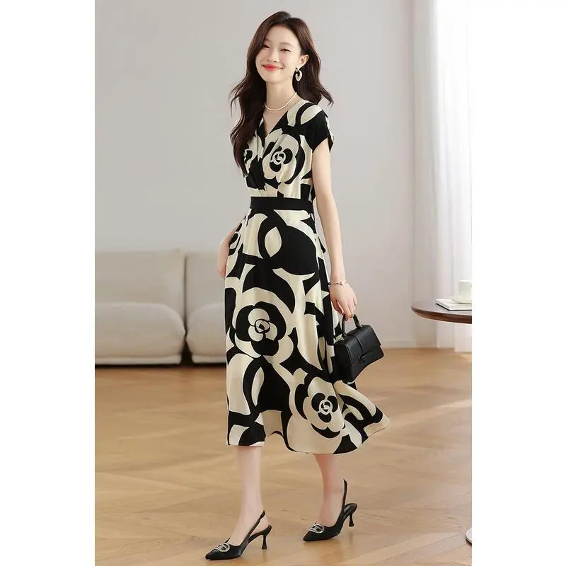 XIANSINIAO Short Sleeved Dress Women's-2