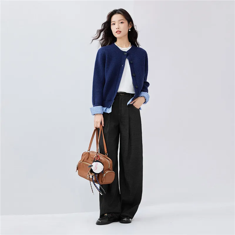 UNIQLO Casual Pants Women's Dark Blue Denim-2