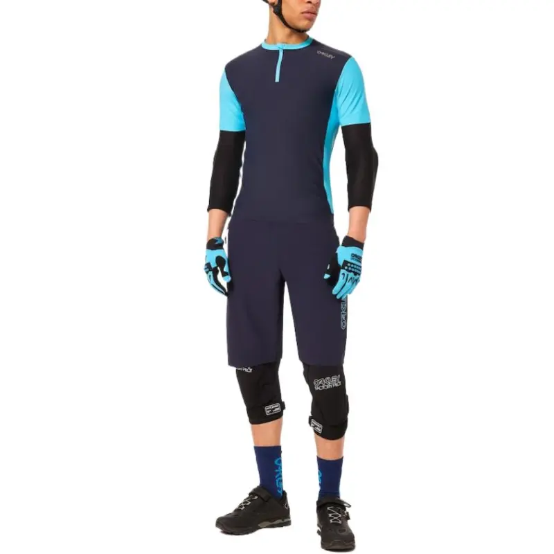 Oakley Point To Point 1/4 Zip Jersey T Shirt Men's Navy Blue/light Blue-6