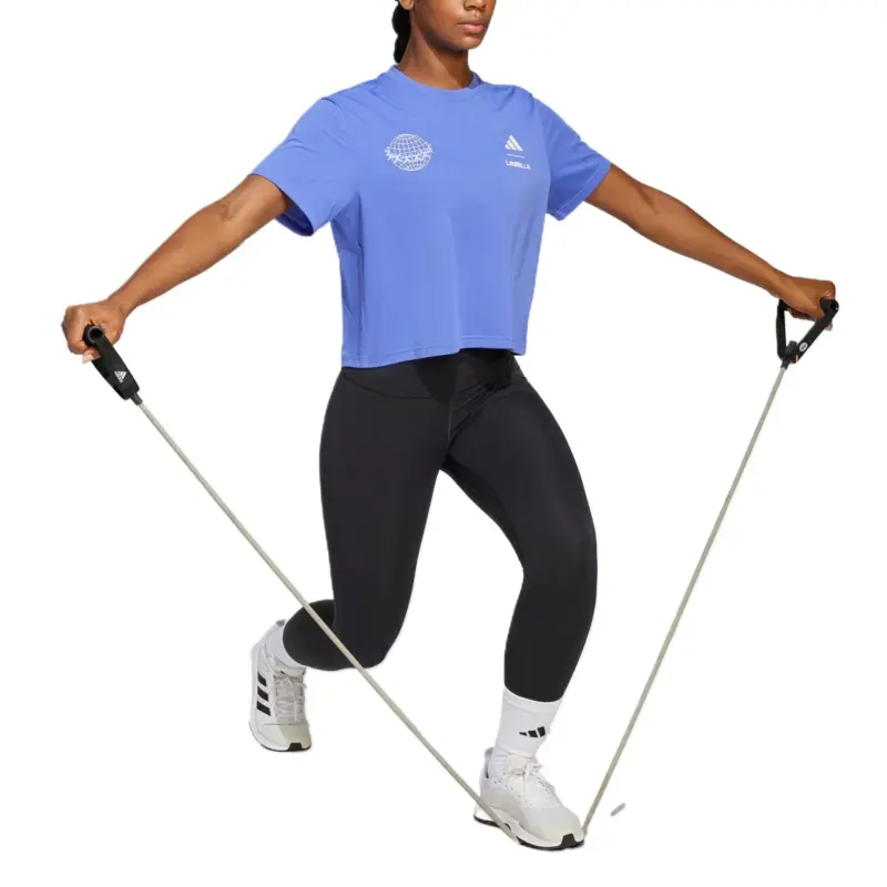 Adidas LES MILLSClimacool Regular T Shirt Women's Half Cobalt Blue-3