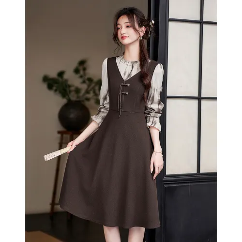 Like The Age Of Water Long Sleeved Dress Loose Fit Women's