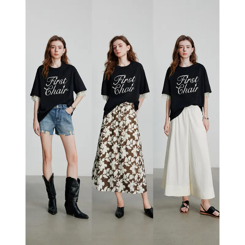 Initial Language T Shirt Women's-3
