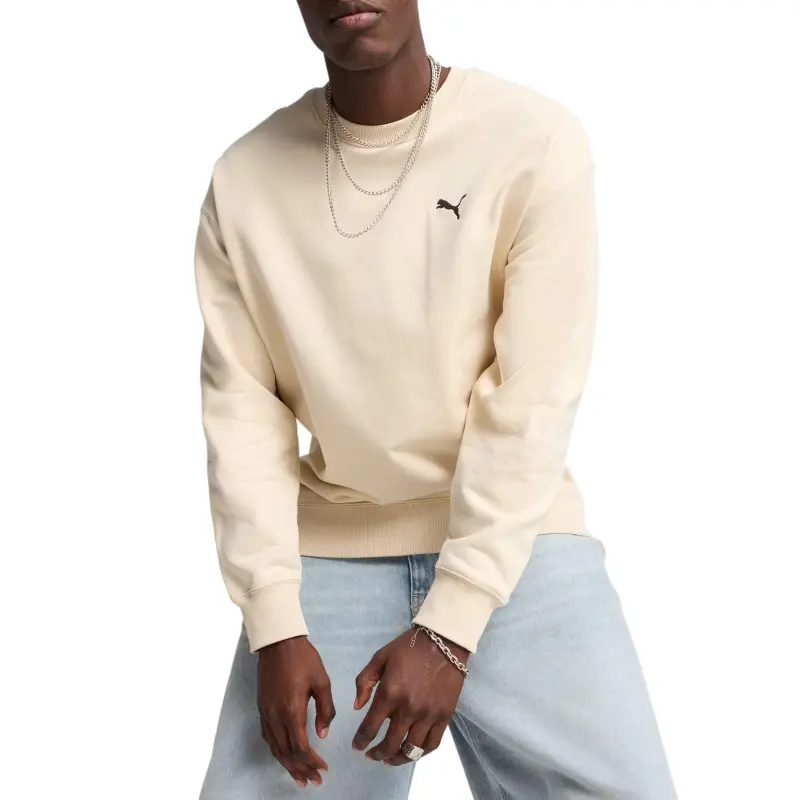 PUMA ESS Wardrobe Relax Crew Sweatshirt Men's Beige-2