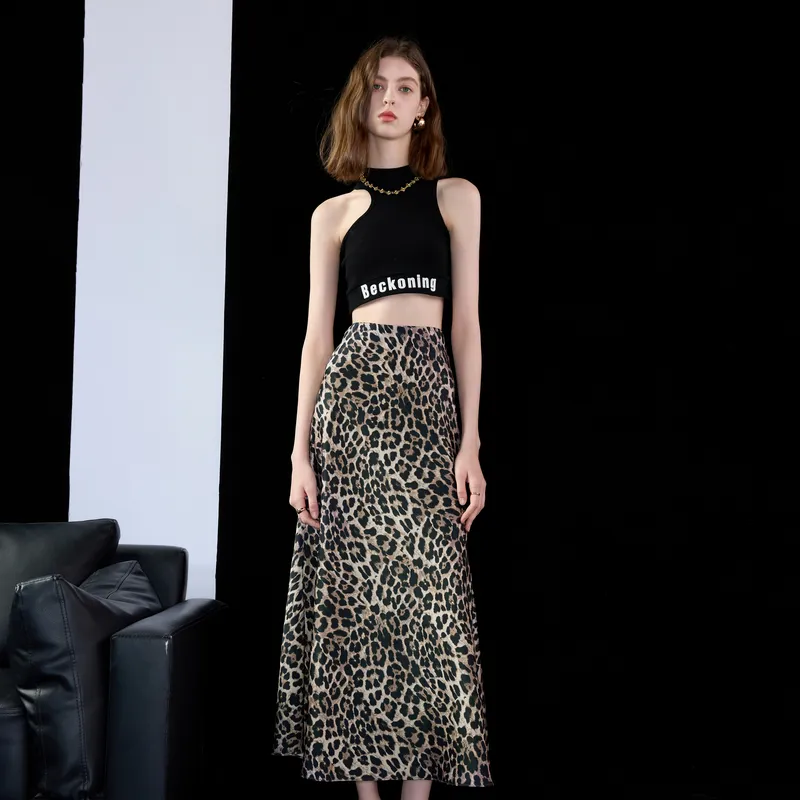 3COLOUR Casual Long Skirt Women's Coffee Floral-6