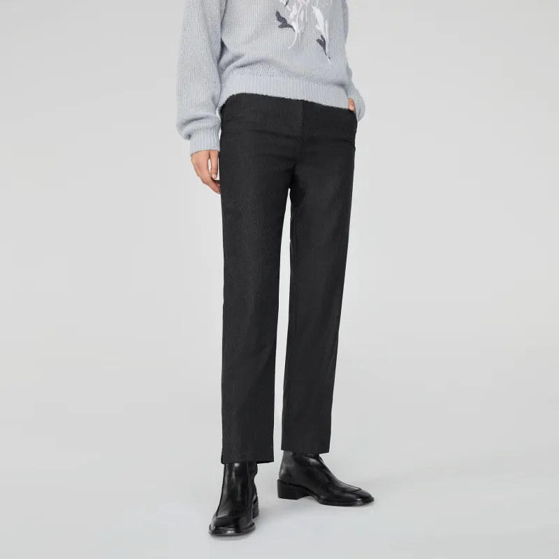 OVV Suit Trousers Women's Dark Gray Solid Color A7-4