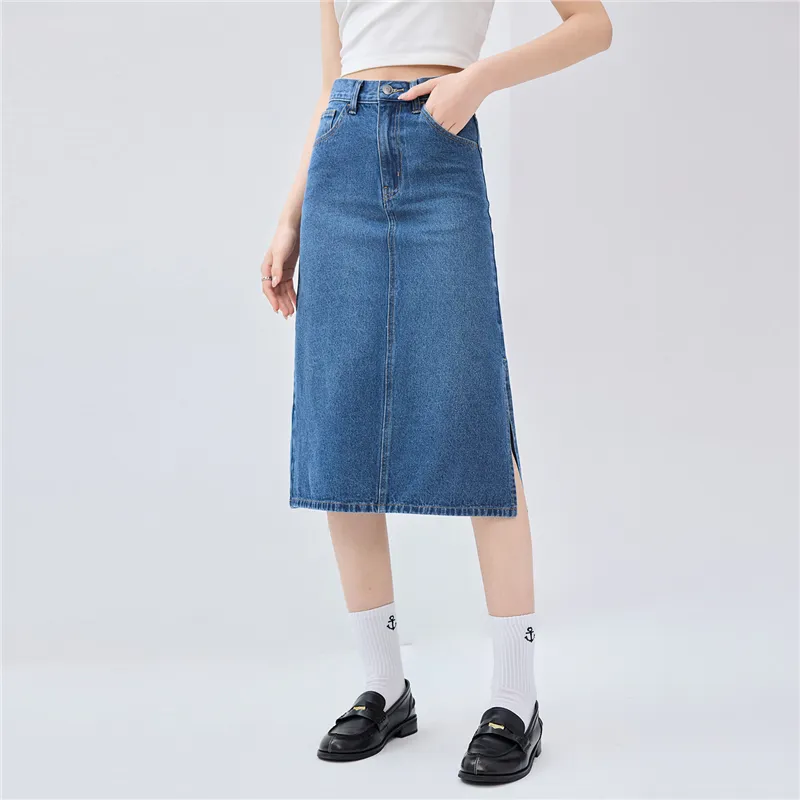 UNIQLO Denim Long Skirts Women's-3