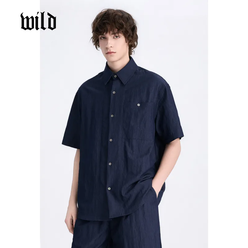 WILD LEADER Shirts Men Blue[CW51585A67]-1