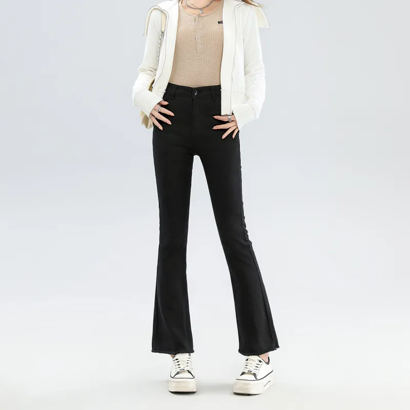 FAWENXIANGZI Jeans Women's Black-6