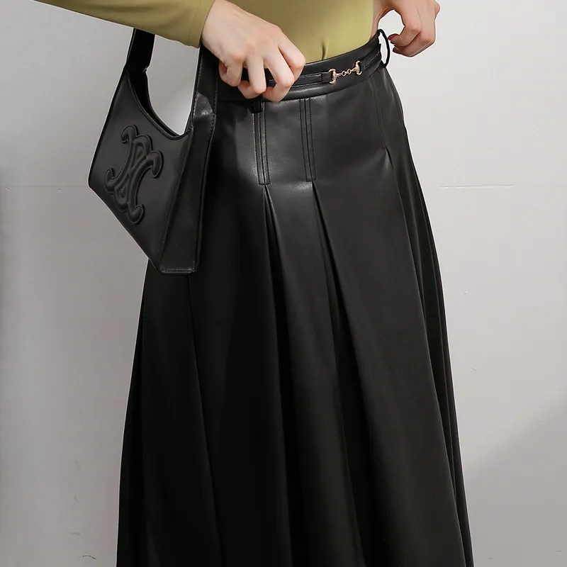 3COLOUR Casual Long Skirts Women's Black-3