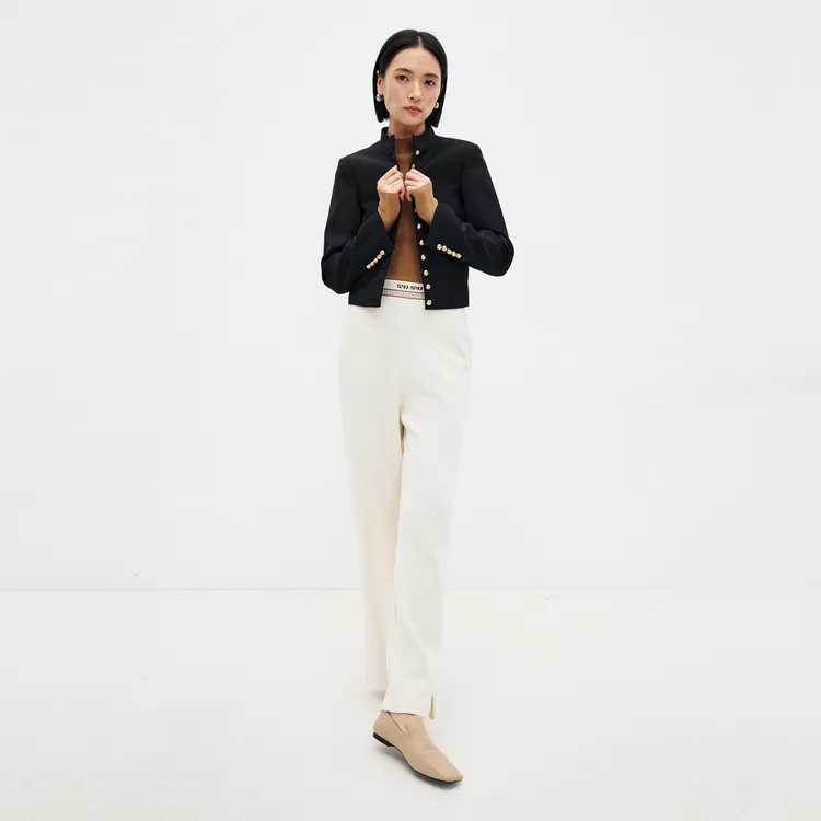 SHUIYUNJIAN Cropped Coats Women's Black-4
