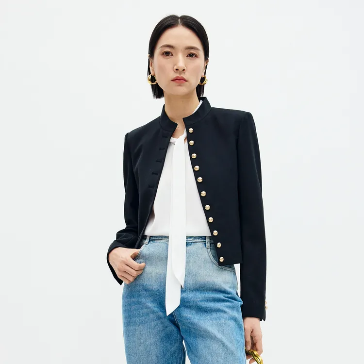 SHUIYUNJIAN Cropped Coats Women's Black-3
