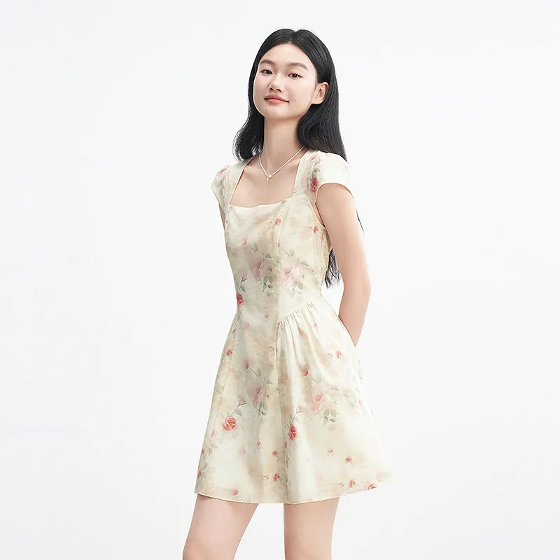 LEDIN Short Sleeved Dress Women's Sweet Corn Yellow-4