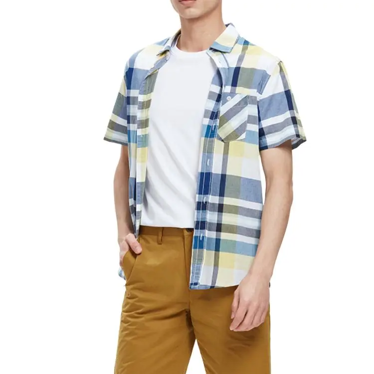 AIGLE MUJEUL Shirt Men's Citrus Orange Plaid-4