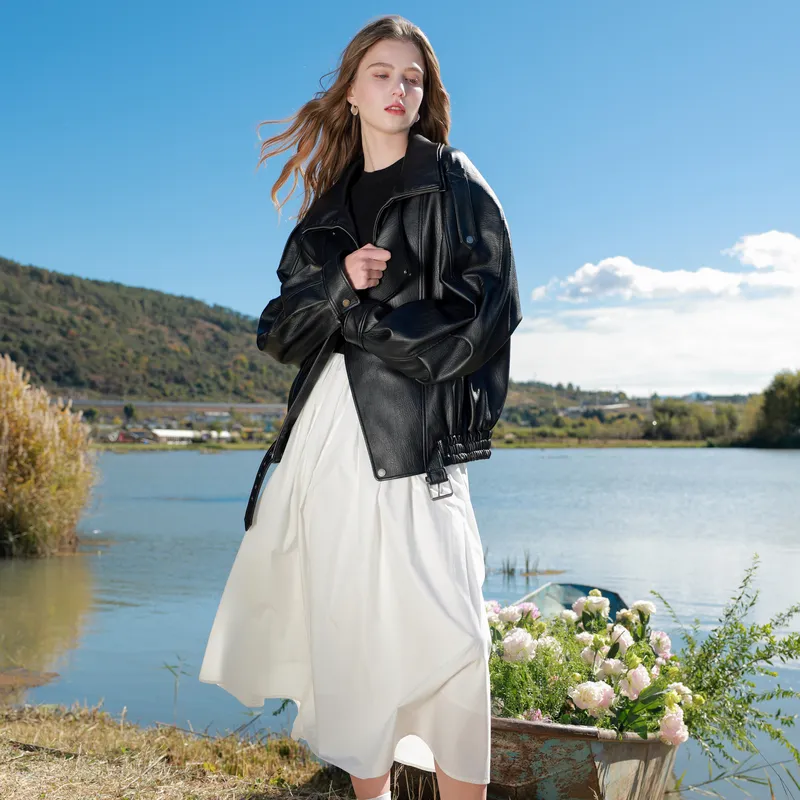 3COLOUR Casual Long Skirt Women's Pearl White-5