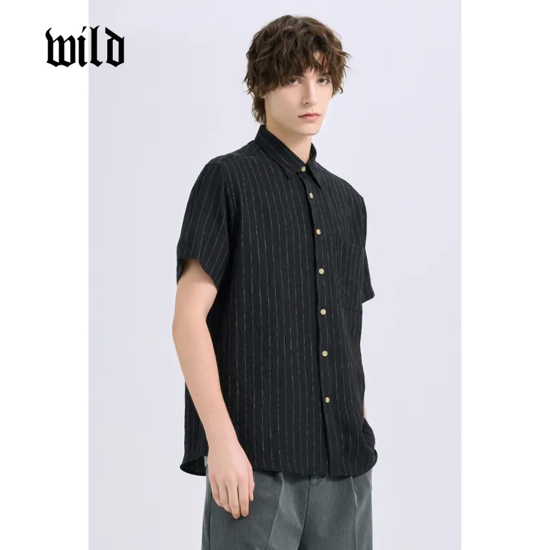 WILD LEADER Shirts Men Mysterious Black[CW51585A43]-1