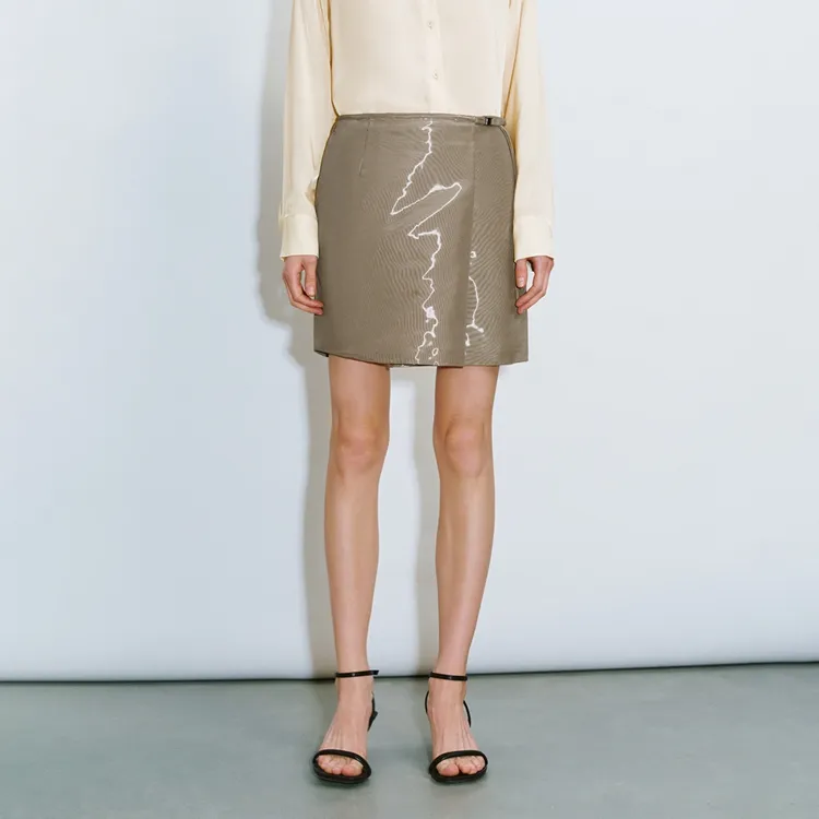 URBAN REVIVO Casual Short Skirts Women's Khaki-2