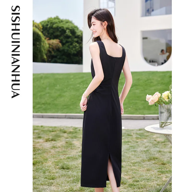 Like The Age Of Water Sleeveless Dress Women's Black-3