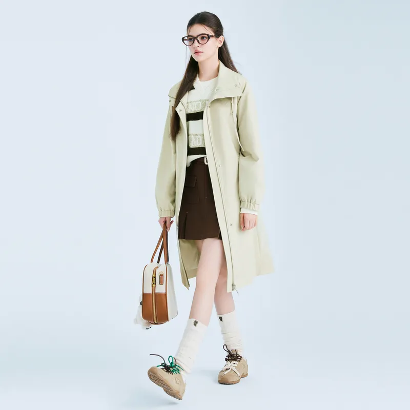 LEDIN Trench Coat Women's Matte Mint Green-3