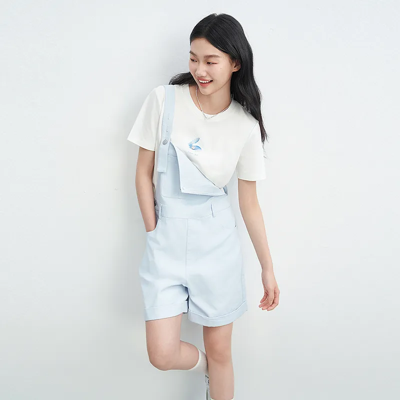 LEDIN Denim Shorts Women's Ice Bay Blue In Stock-4