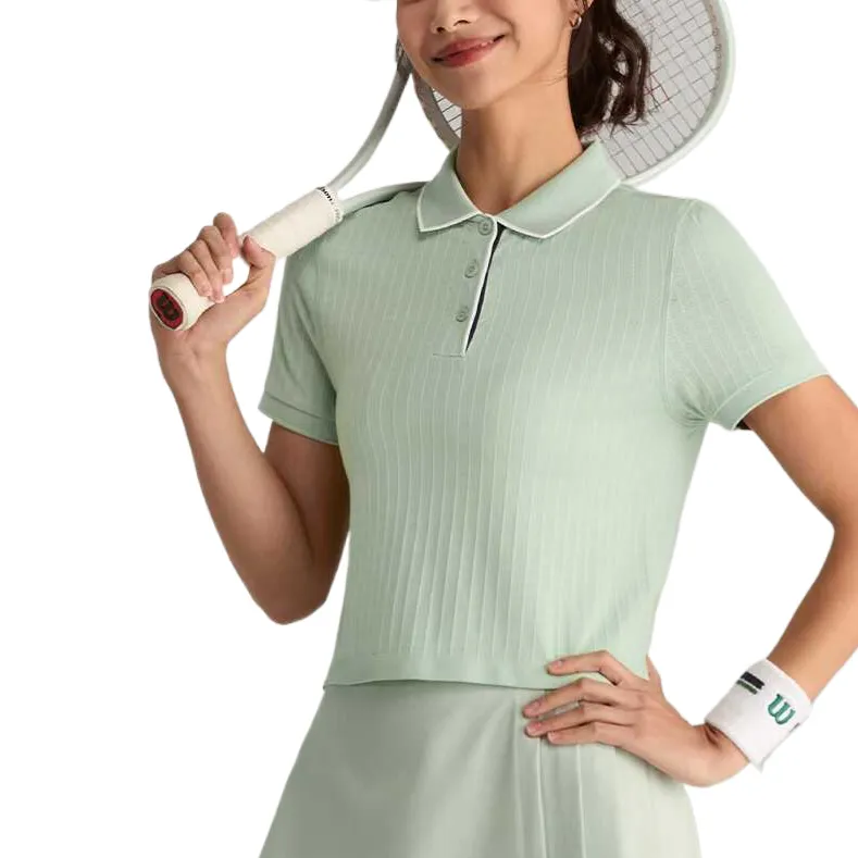 Wilson Tennis Top Women's Water Gray Green-4