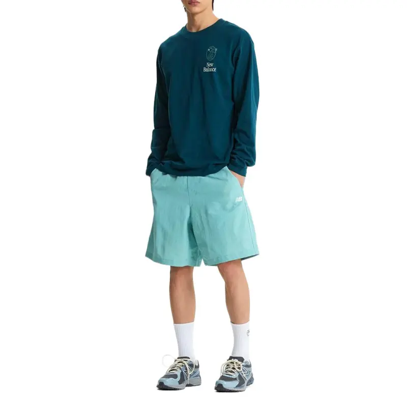 New Balance UNI HERITAGE Casual Shorts Men's Mint Blue-2