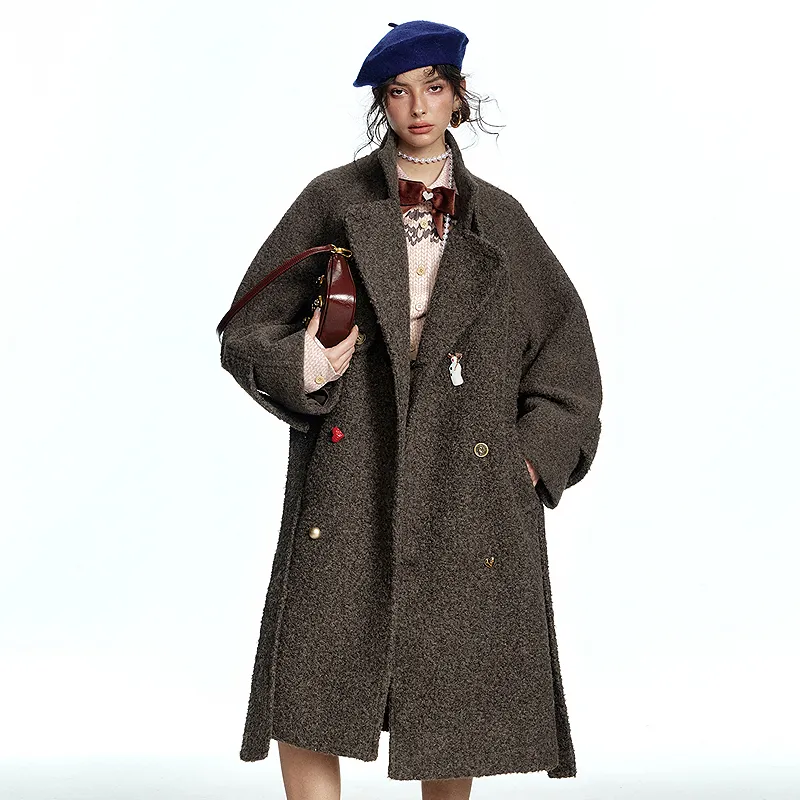 ELF SACK Coat Women's Black Truffle Color-2