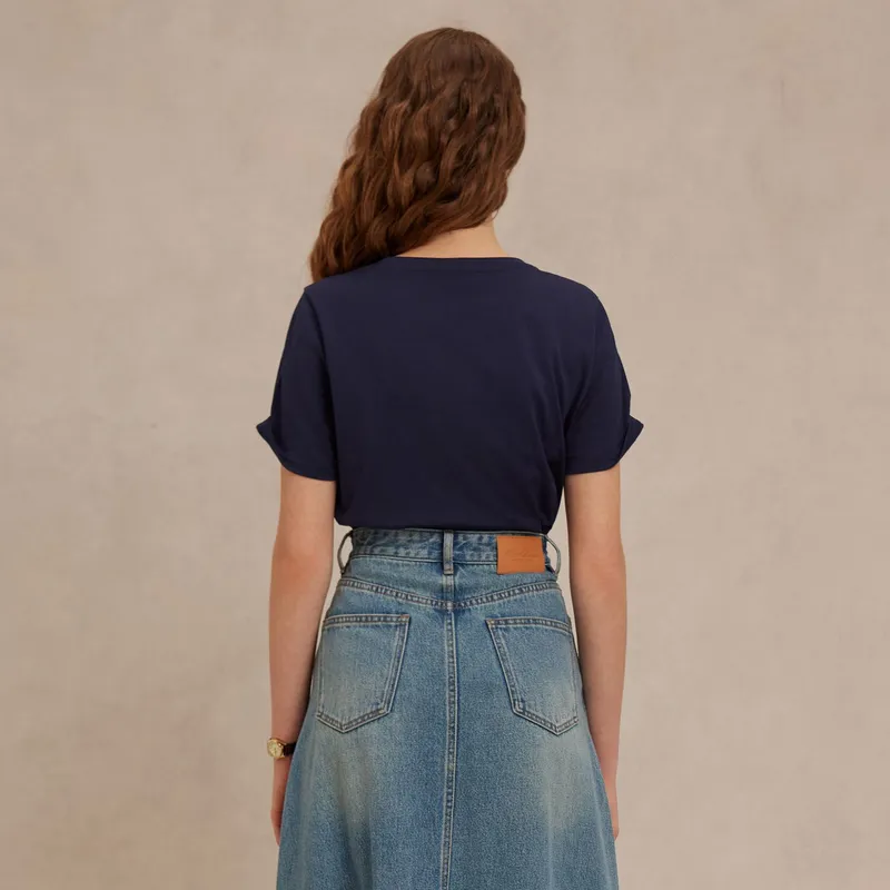 E.land Casual Short Skirts Women's Denim 55Indigo-4