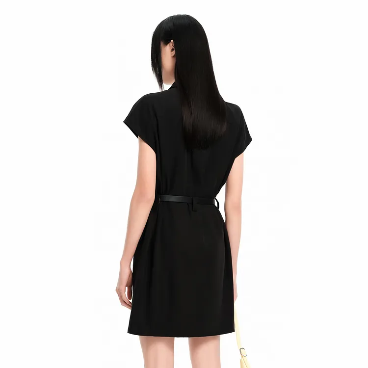 PEACEBIRD Short Sleeved Dress Women's Black-4