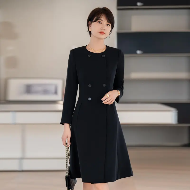 ONE SHALLOW Long Sleeved Dresses Women's Black-4