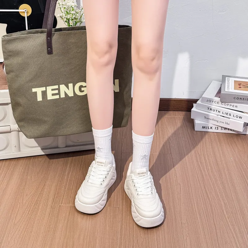 RENBEN Lightweight Support Height Increasing Low Top Skateboard Shoes Women's-6