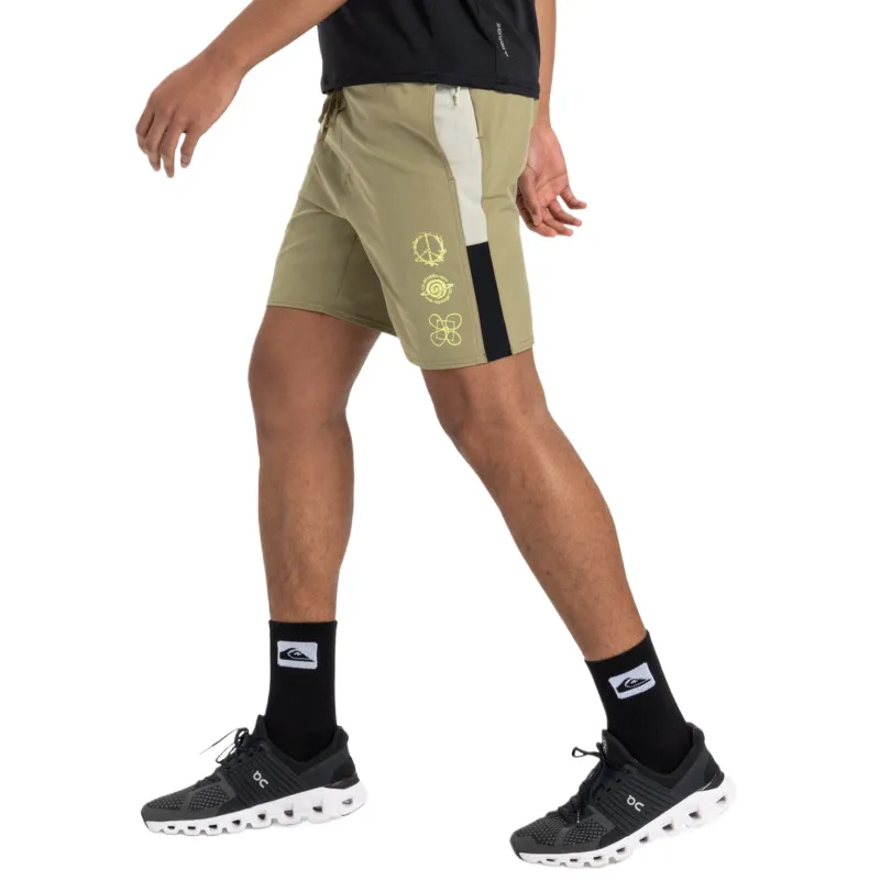 Quiksilver Omni Training Sports Shorts Men's Yellow Green-4