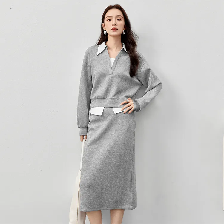SENTUBILA Casual Suit Women's Gray-4