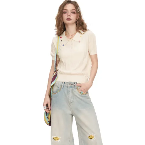 ELF SACK Knitwear Women's Candy White