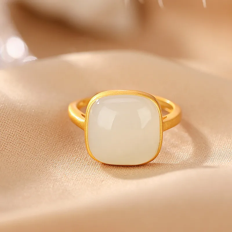 Royal Heaven's Choice Rings Pale Greenish White Jade Unisex-2