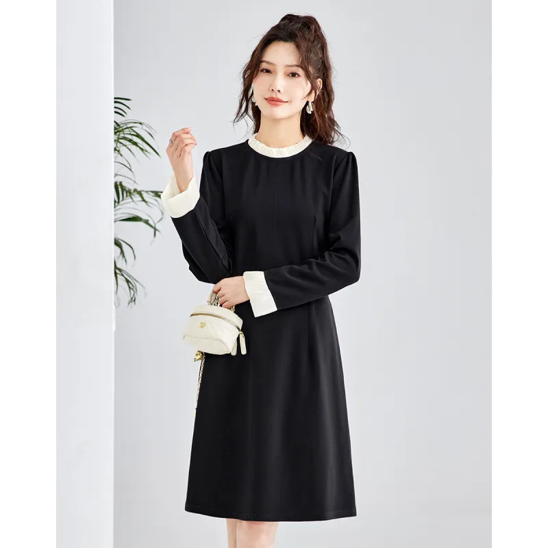 TERRE BLEUE Long Sleeved Dresses Women's Black-1
