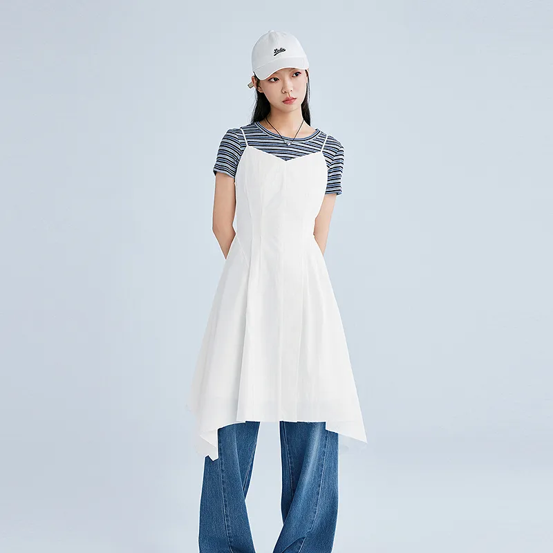 LEDIN Slip Dresses Women's White-2