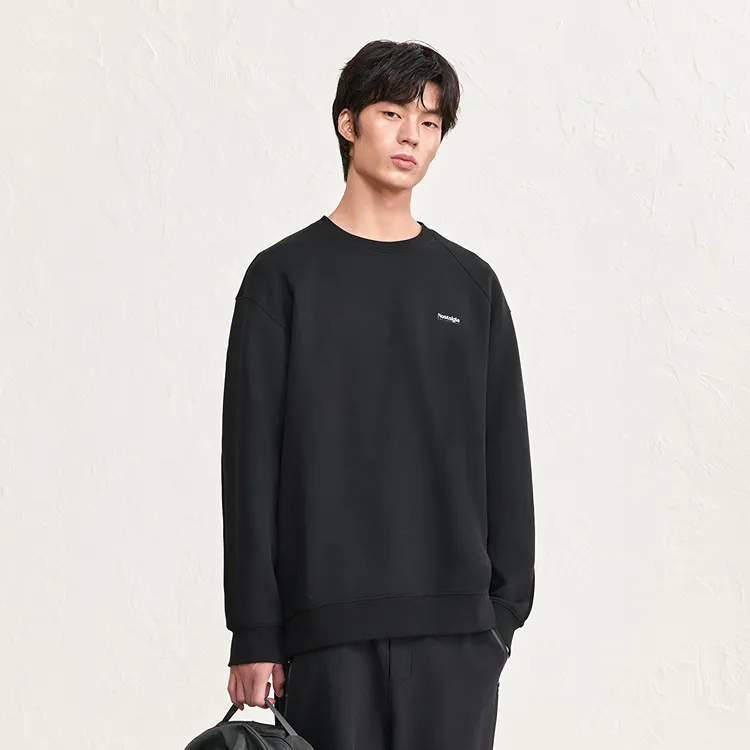 PEACEBIRD MEN Vintage Crew Neck Striped Letter Sweatshirt Men's-2