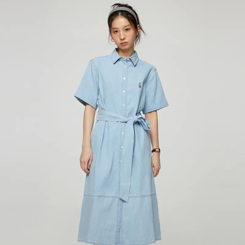 Teenie Weenie Short Sleeved Dress Women's Light Blue-4