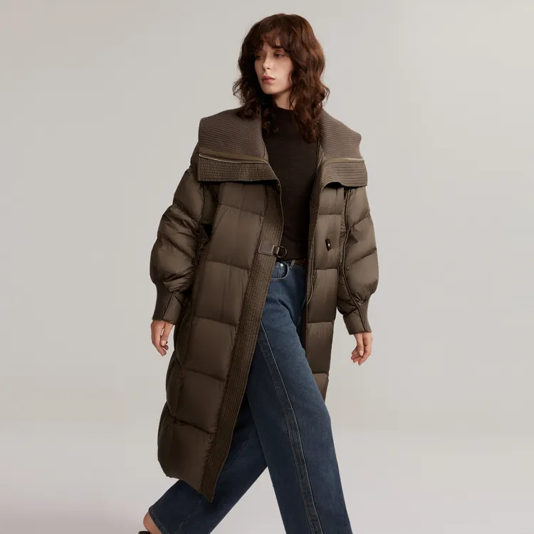 ELLE Down Jacket Women's Dark Brown-5