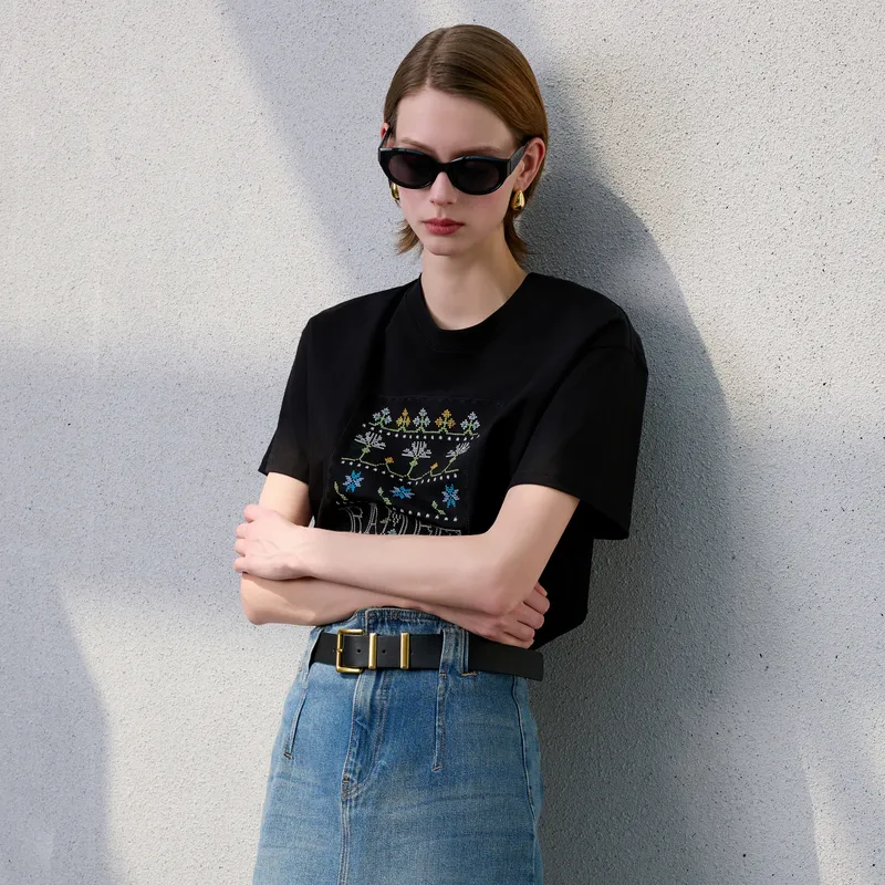3COLOUR T Shirt Women's Classic Black-4