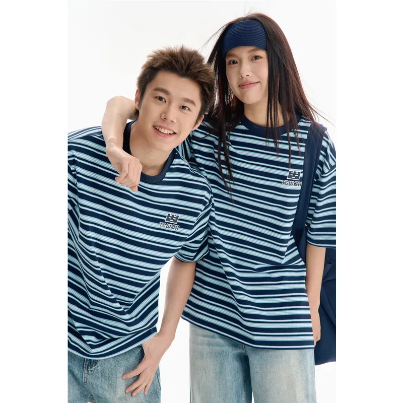 TGWALL Knitwear Unisex Blue White Stripes-6