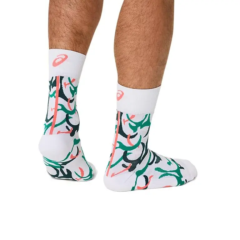Asics Mid Calf Socks Unisex 1 Pack Bright White Rainy Lake-4