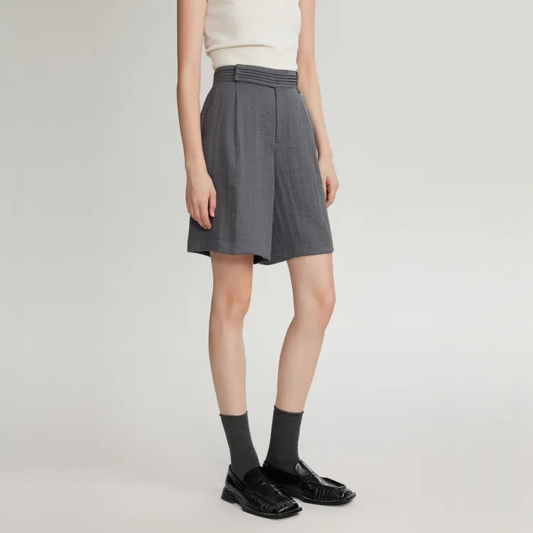 ELLE Casual Shorts Fall Women's Gray-2