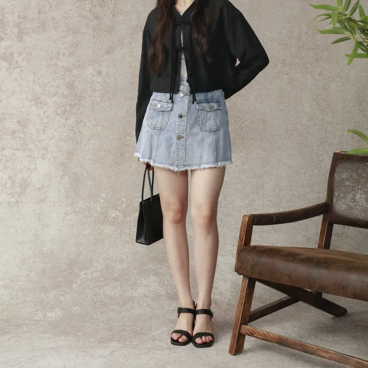 SETIROM Denim Shorts Women's Blue-2