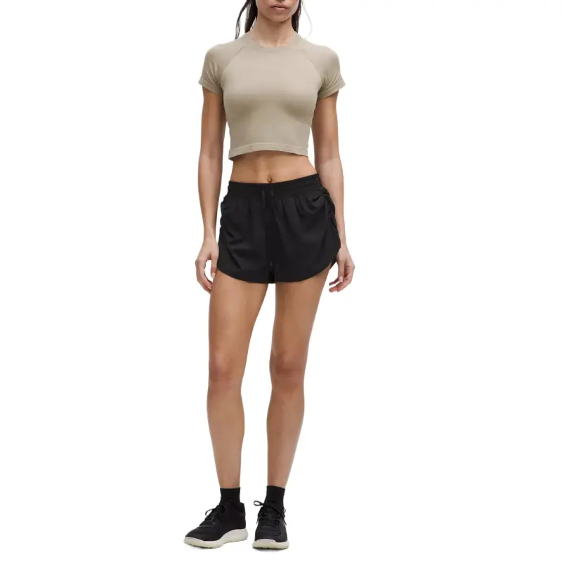 Lululemon Side CinchHigh Rise Casual Shorts Women's Black-2
