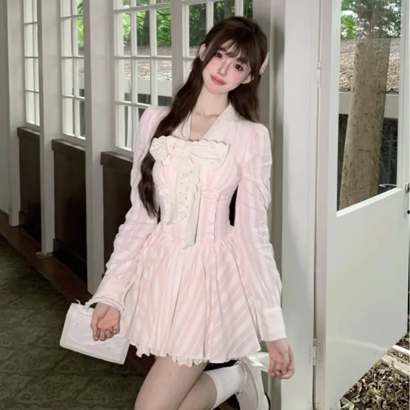 XIANSINIAO Long Sleeved Dress Women's-4