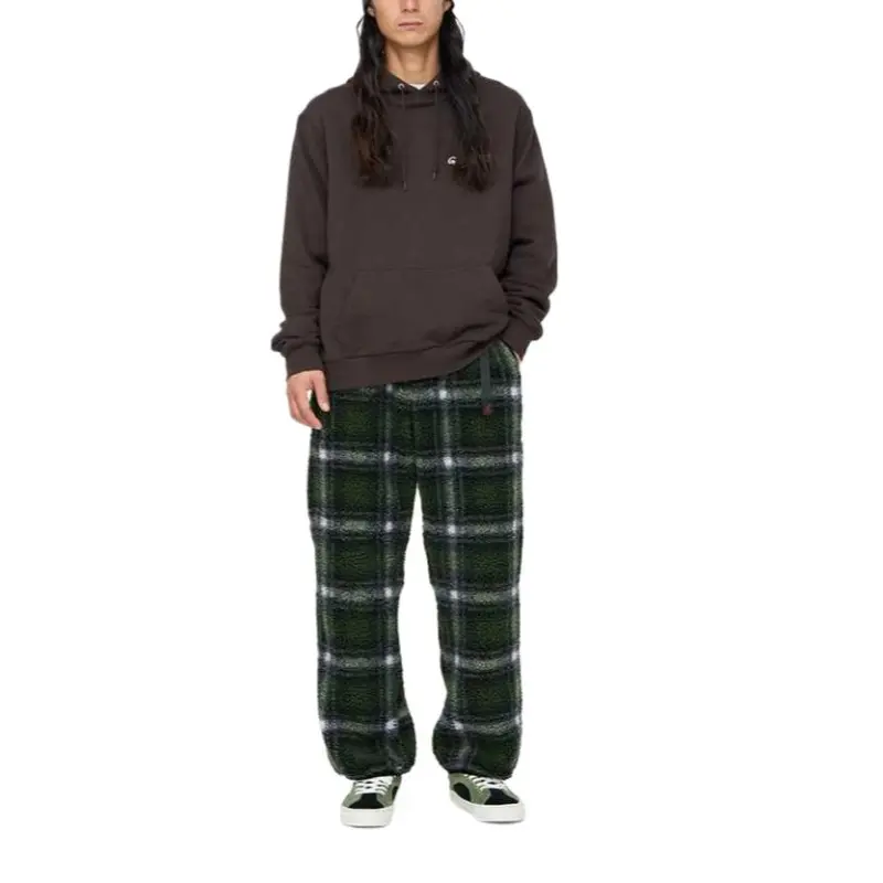 Gramicci Shadow Plaid Sherpa Pant Casual Pants Men's Olive Green-4