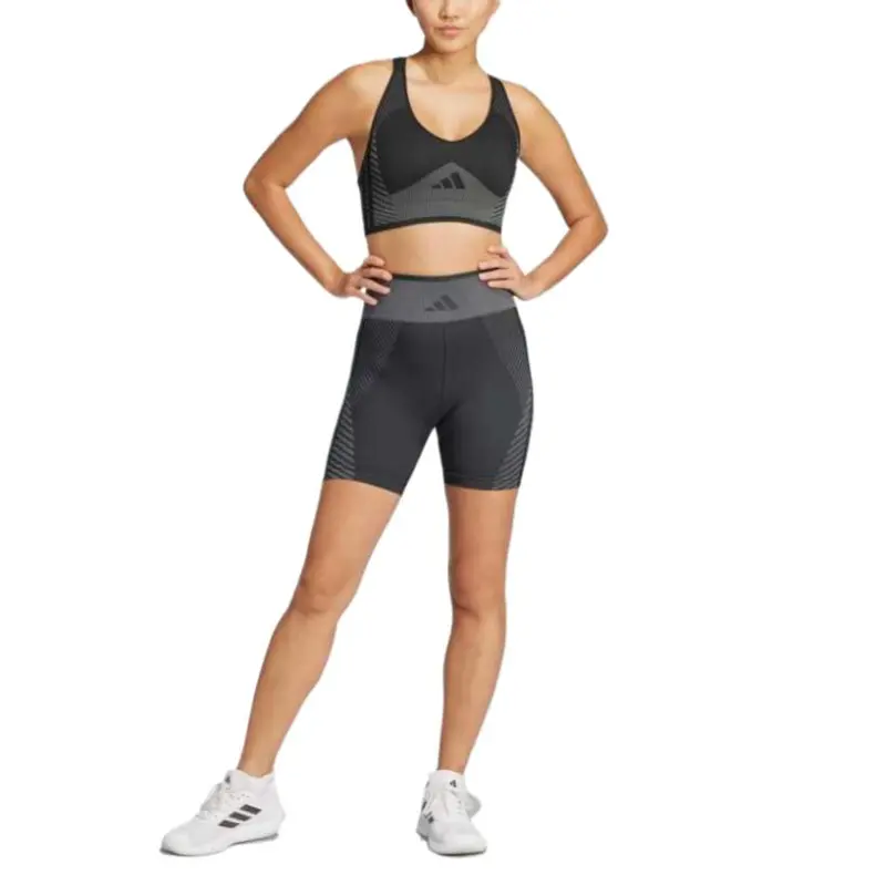 Adidas Women's Knitted 5 Inch Leggings Black/Grey Six-4