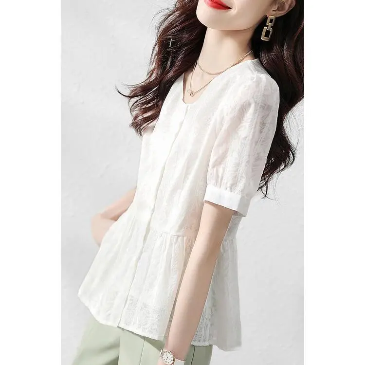 XIANSINIAO Shirts Women's White-5